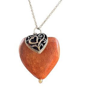 Handmade Wooden Heart Necklace